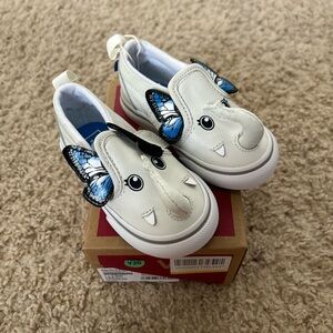Vans White and Blue Sneakers Classic Design